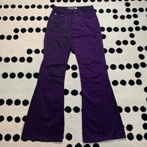 Vintage Y2K Flare Pants Woman's XS Purple Brody Jeans Mid Rise Preppy Retro 90s